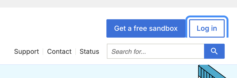 Screen shot of nav header buttons
